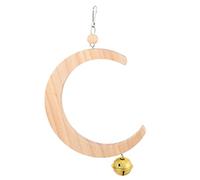 TOYANDONA Moon Shaped Parakeet Swing Toy Bird Perch Stand for Cockatiels Enriching Hanging Chewable Features Safe Bird Accessory Large Bell Pendant