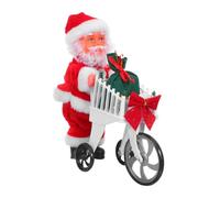 TOYANDONA Movable Santa with Music and Shopping Cart Interactive Plush Christmas Figurine for Play and Holiday Decor Safe Non Toxic Material Winter Party Favor Gift