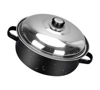 TOYANDONA Multi-Function Roasting Pan Stainless Steel Lid Wear-Resistant Bottom for Potatoes Chestnuts Sweet Potatoes Chicken Wings Family Cooking Garden Party Camping