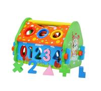 TOYANDONA Multi-function Wooden Digital Shape Matching House for Early Education Development Stem Learning Plaything to Enhance Logic Motor Skills and Social Interaction