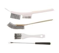 TOYANDONA Multi Head Bird Cage Cleaning Brush Kit with Long Handle and Hanging Hole, Stainless Steel and Plastic Material, Easy Storage, for Budgie and Cockatiel Bird Cage and Habitat