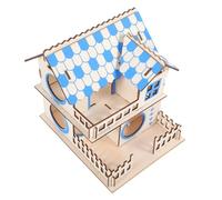 TOYANDONA Multifunctional Small Pet Hamster House Double-layer Log Villa with Sturdy Climbing Rack and Ladder Safe Natural Wood for Hamsters for Home Pet Store Use