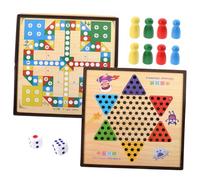 TOYANDONA Multifunctional Wooden Chessboard Educational Table Chess Game Board for Adults Smooth Surface Craftsmanship Enhancing Logical Thinking and Imagination Random Style