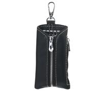 TOYANDONA Multipurpose Car Key Holder Case with Zipper Pocket Black Waist Hanging Keychain Wallet for Men and Women Random Style
