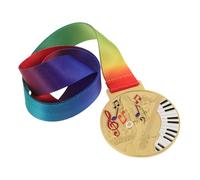 TOYANDONA Music Award Medals for Lightweight Zinc Alloy with Neck Ribbon First Place Winner Medals for Piano Singing Dance Competitions Friendly for Award Ceremonies