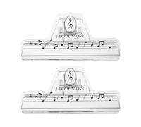 TOYANDONA Music Note with Plastic Material Music Folder Clip 2pcs Transparent for Secure Page Holding for Musicians and Performers