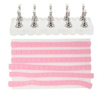 TOYANDONA Nail Art Practice Stand Acrylic Display Base with Frosted Rectangular Edge, 10 Silver Pins and 96 Pink Clay Pads for Manicure Training and False Nail Holder