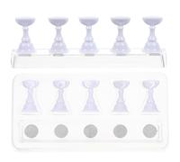 TOYANDONA Nail Art Supplies False Nail Holder 2 Sets Acrylic Magnetic Tips Practice Stands Beauty Salon DIY Manicure Training Display Rack