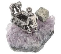 TOYANDONA Natural Amethyst Cluster Miner Statue for Home Office Decor Powerful Healing Figurine with Meditation and Feng Shui Benefits Unique Handmade Gemstone Ornament for Yoga and