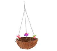 TOYANDONA Natural Coconut Shell Hanging Bird Nest Swing for Parrots and Wild Birds with Decorative Design Nesting Material and Resting Spot Random Color