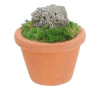 TOYANDONA Natural Crystal Potted Plant with Low Maintenance with Chalcopyrite Tower and Enhancing in Flower Pot, Artificial Bonsai Decoration Office Decor and Shelf Display