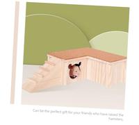 TOYANDONA Natural Hamster Hideout Accessory Wood Ladder Ladder Platform for Chinchilla