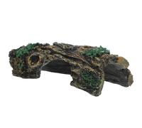 TOYANDONA Natural Hollow Simulation Wood Reptile Hideout Resin Cave Tank Decor for Turtle and Lizard Habitat, Reptile and Amphibian Hides Suitable for Aquarium and Snake Shelter