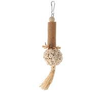TOYANDONA Natural Parrot Chewing Made of Wood and Khaki Corn Husk, Sturdy Hanging Bird Cage That Provides Essential Physical Activities and Fun for Parrots and Birds