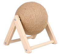 TOYANDONA Natural Sisal Cat Scratching Ball with L-shaped Scratching Frame Medium Size Brown Kitten Claw Grinding and Training Plaything for Indoor Cat Entertainment