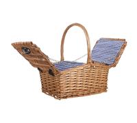 TOYANDONA Natural Willow Woven Picnic Basket with Lid and Handles Handcrafted Small Rattan Storage Hamper for Fruit Eggs Gardening and Rustic Home Decor for Outdoor Picnics and Gift Giving