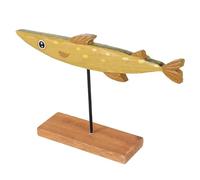 TOYANDONA Natural Wood Fish Ornament Decorative Wooden Craft for Home and Office Adorable Cartoon Ocean Theme Table Decor Smooth Finish Fish Figurine for Living