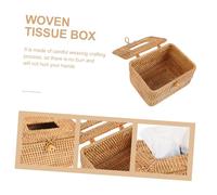 TOYANDONA Natural Woven Tissue Box Decorative Holder for Home Office Multi-purpose Rattan Style Storage Organizer Compact Design for Facial Tissues and Housewarming