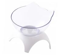TOYANDONA Neck Protective Cat Food Bowl with Tilted Design and Slip Stand for Pets Easy to Clean White Single Bowl with Rack Stable Pet Feeder