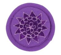 TOYANDONA Nepal Handmade Embroidered Singing Bowl Mat Supple Round Cushion 10cm Purple Tea Pot Pad for Meditation Buddhist Supplies