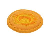TOYANDONA Nepalese Handmade Embroidery Buddha Sound Bowl Pad, 10cm Small Orange Rounded Dual-layer Cushion for Meditation, Yoga, and Singing Bowl Protection
