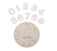 TOYANDONA Newborn Wooden Milestone Card Set White Daisy Cartoon Flower Pattern Monthly Photo Prop Decorative Announcement Disc Natural Wood for Baby Growth