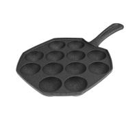 TOYANDONA Nonstick Cast Iron Takoyaki Pan Molds Thick Heat-retaining Grill Plate for Octopus Meatballs and Aebleskiver Pancakes Japanese Style Stuffed Snack Maker