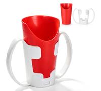 TOYANDONA Nosey Cup with Handle Plastic Drinking Cup for Seniors Easy Sip U-Shaped Spill-Proof Tumbler for Elderly Daily Use and Rehabilitation