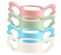 TOYANDONA Nursing Bottle Holders Set 4pcs Silicone Handles for Feeding Bottles Replacement Parts Safe Comfortable Grip for Shower
