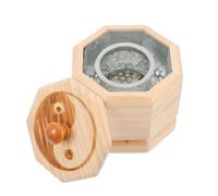 TOYANDONA Oak and Sheet Iron Moxa Heat Box with Double Layer Ash Filter Net for Abdomen and Navel Prevents Ash Falling Home Moxibustion Instrument for Safe and Effective Random Color