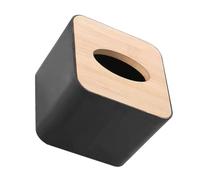 TOYANDONA Office Bamboo Tissue Box Cover Square Napkin Holder for Living Compact Decorative Tissue Holder for Home Hotel Car Bathroom Storage Organizer