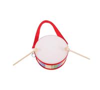 TOYANDONA Orff Education Wooden Drum with Adjustable Strap and Drumsticks Double-sided Percussion Instrument Cartoon Design Music for Rhythm Development and Early Learning