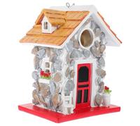 TOYANDONA Outdoor Hanging Resin Bird House Garden Nest Feeding Spot for Small Birds Garden Decor