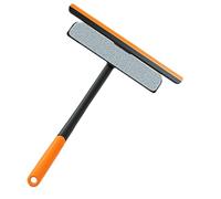 TOYANDONA Outside Window Cleaner Tool with Ergonomic Long Handle Screen Cleaning Brush Kit for Window Screens and Glass Lightweight Aluminum Abs Tpr Construction Replacement Heads Included