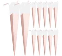 TOYANDONA Paper Flower Packaging Bags 12pcs with Protective Effect Pink Iridescent Cone Shape Suitable for Mother's Day and Wedding for Single Rose Bouquet Wrapping