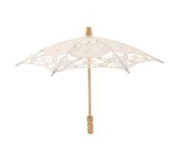 TOYANDONA Parasol with Intricate Embroidery Design, Multi-functional Elegant Beige Lace Umbrella Cotton Fabric Prop Bridal Wedding for Wedding Ceremony and Photography