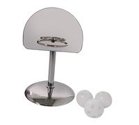 TOYANDONA Parrot Basketball Hoop Silver Metal Bird Training Stand for Indoor Caged Birds Safe Chewing Entertainment Durable Mirror Basketball Rack