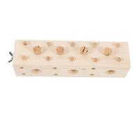 TOYANDONA Parrot Biting Wood Block Wooden Teething Perch with Small for Foot Exercise and Brain Development Interactive Playground for Parakeets and Caged Birds