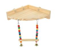 TOYANDONA Parrot Cage Accessory Bird Parrot Swing Resting Feet Reduce Aggression Iron Wood Triangular Swing Accessories and Birds