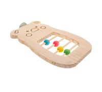 TOYANDONA Parrot Cage Platform Perch Bear Shaped Bird Stand for Small Birds Interactive Playground for Parakeets and Cockatiels Safe and Sturdy Wooden Design Promotes Climbing and