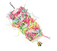 TOYANDONA Parrot Chewing Toy Bird Foraging Toy with Hanging Bell Shredding Plaything Suitable for Small Parrots and Cage Birds