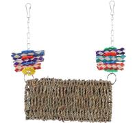 TOYANDONA Parrot Climbing and Decorative Perch Stand Made of Grass with Comfortable Resting Place and Stress Relief Features, Simple and Fresh Style Swing for Parakeet Cage Accessories