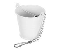 TOYANDONA Parrot Food Bowl Bird Cage Feeder Cups Multi-Functional Hanging Feeding and Watering Cup with Bell Sturdy Metal Small Size for Parrot Cage Lovebirds Budgies Indoor Pet Birds