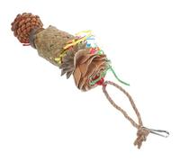 TOYANDONA Parrot Foraging Large Bite-resistant Palm Woven Hanging Chewing Bird with Shreddable Paper Strips for Cage Enrichment