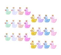 TOYANDONA Pcs Mini Resin Duck Luminous Tiny Ducks Glow in The Dark Baby Bath Toy for Micro Landscape Dollhouse Garden DIY Craft Multicolor (8 Colors)