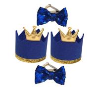 TOYANDONA Pet Birthday Hat Set with Bow Lightweight Dog and Cat Crown Party Accessories for Celebrations and Photography Reusable Decorations for All