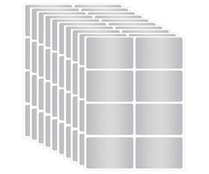 TOYANDONA Pet Bottle Labels Stickers for Breast Milk Storage and Food Preservation Waterproof Silver with Strong Stickiness, 12 Sheets Total 96 Plain Self-Adhesive Labels