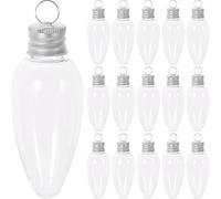 TOYANDONA Pieces Christmas Fillable Light Bulb Shape Ornaments, Plastic Light Bulb Candy Containers Clear Candy Jars Christmas Tree Ornaments Set for DIY Crafts Candy Decoration 35ML
