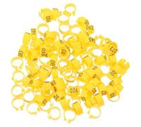 TOYANDONA Pigeon Leg Bands Numbered Clip-on Foot Rings 10mm Yellow Identification Tags for Racing and Poultry Birds, 100 Pieces Set