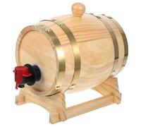 TOYANDONA Pine Wood Wine Barrel with Faucet and Stand Retro Wooden Beer and Whiskey Dispenser for Home Bar Party Use Reusable Liquor Storage Bucket and Decorative Holder